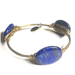 Bourbon & Bowties Gem Bangle Bracelet Blue Gem Stones